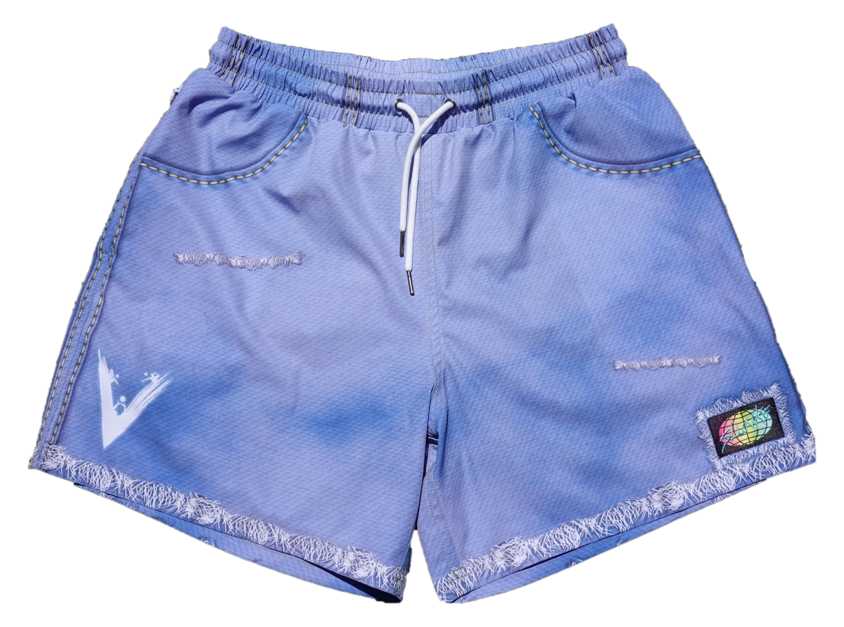 Front view of JORTS light blue volleyball shorts