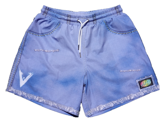 Front view of JORTS light blue volleyball shorts